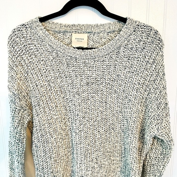 Harper Heritage Blue and White Marble Knit Sweater - Small - Picture 4 of 12